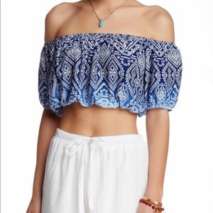 Whyte Eyelash Printed Cropped Blouse